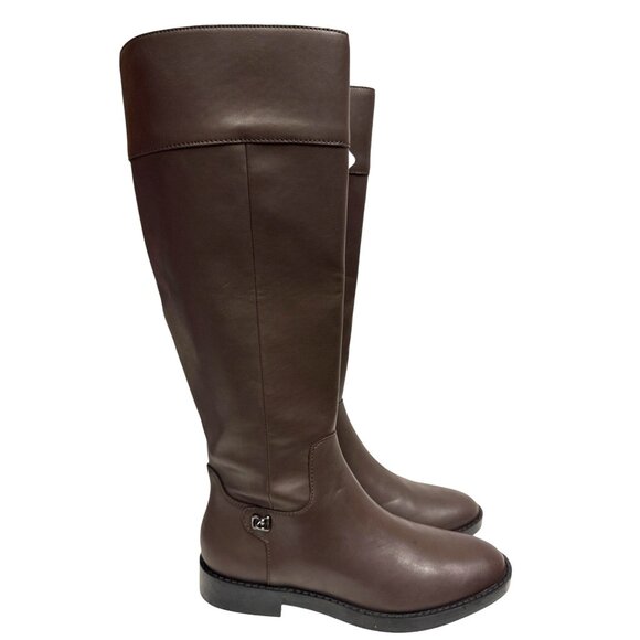 Aerosoles Taba Women's Boots Knee High Brown Double Zip Stacked Heel  5.5 New - Picture 1 of 12